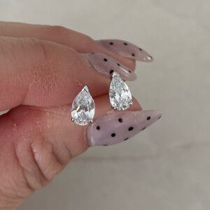 Swarovski Silver Teardrop Earrings